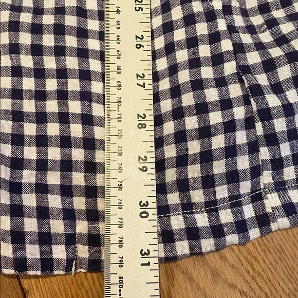 Cynthia Rowley Gingham Linen Jacket Roll
Tab Sleeves Navy White Size LARGE - Picture 7 of 10